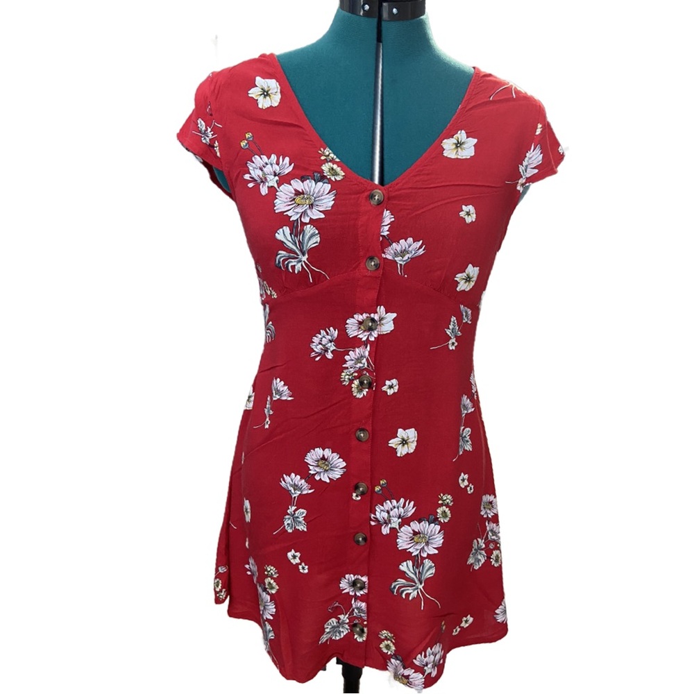 Floral Red Dress